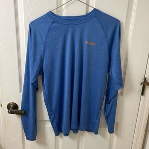 Columbia PFG long sleeve Drifit fishing shirt orange and blue large